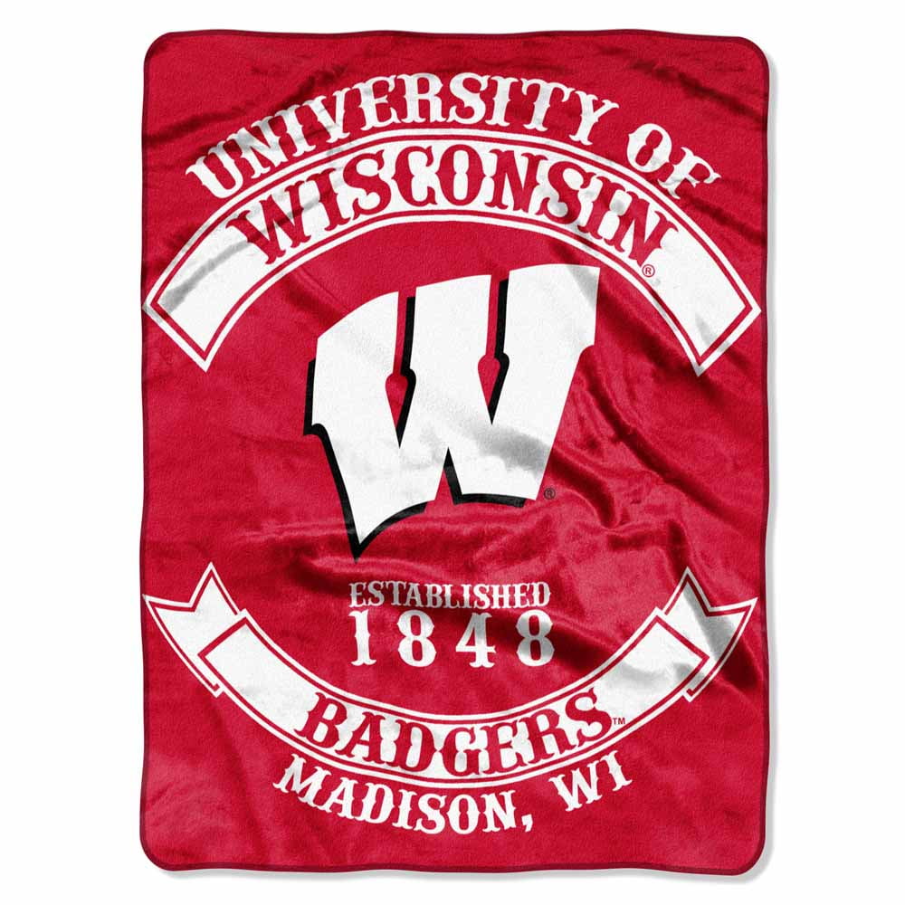 Raschel 60x80 inch Blanket Throw Established in 1848 The Northwest Company University of Wisconsin Badgers 