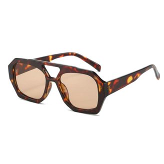 Square Women Retro Pilot Sunglasses Ocean Gradient Lens  display picture 3