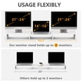 thumbnail image 4 of RTVR Dual Monitor Stand Riser Office Desktop Organizer Stand for 2 Monitors, Adjustable Length & Angle 3 Shelf Extra Long for TV Computer Laptop White, 4 of 10