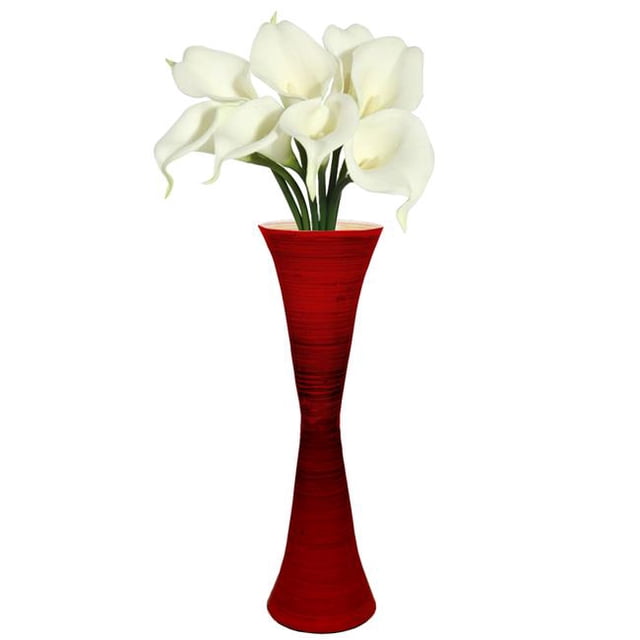 Uniquewise QI004156.R 27 x 8 Po Dia. Présentoir Décoratif en Bambou Moderne Vase & 44; Rouge