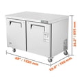 thumbnail image 5 of VEVOR 48" Commercial Frozen Refrigerator Sandwich & Salad Prep Table, 12.9 Cu. Ft Stainless Steel Refrigerated Food Prep Station with 2 Doors, Frost Free Refrigerator, 5 of 9
