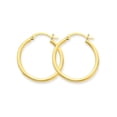 thumbnail image 2 of Primal Gold 14K Yellow Gold 2x25mm Lightweight Tube Hoop Earrings, 2 of 6