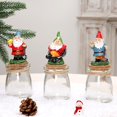 thumbnail image 2 of Opvise Christmas Candy Jar Clear Glass Jar with Lid Resin Gnome Santa Statue Mini Snack Jar for Kitchen Table Tiered Tray Decoration Party Supplies C, 2 of 7