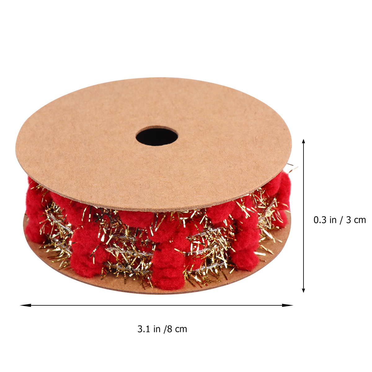 Hemoton  Glitter Pom-poms Ribbon Christmas Tree Decorative Ribbon for DIY Art Crafts - image 4 of 6