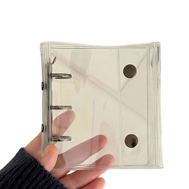 Mini PVC Notebook Binder Cover Planner Loose-Leaf Folder Envelope Cash