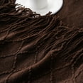 thumbnail image 3 of Battilo Dark Brown Throw Blanket,Chocolate Brown Throws,Lightweight Knit Blanket for Couch,50"x60", 3 of 8