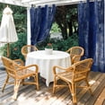 thumbnail image 2 of Navy Blue Outdoor Curtains for Patio Waterproof,Windproof Privacy Curtains with Weighted Bottom,Retro Oil Painting Modern Abstract Art Aesthetics Outside Drapes for Picnic Garage Yard 54"x95" 1 Panel, 2 of 8