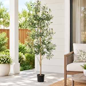 Artificial Olive Tree 6FT Faux Floor Tree Indoor Outdoor