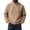 Coffee, variant on Fmbrln Mens Solid Color Sweatshirt Zip Up Stand Collar Knit Jacket Fall Winter Long Sleeve Fashion Tops Navy 4XL