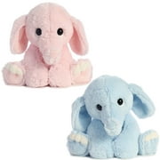 Aurora Lil Benny Phant Plush | 10" Elephant Stuffed Animal -2 Packs (Blue and Pink)