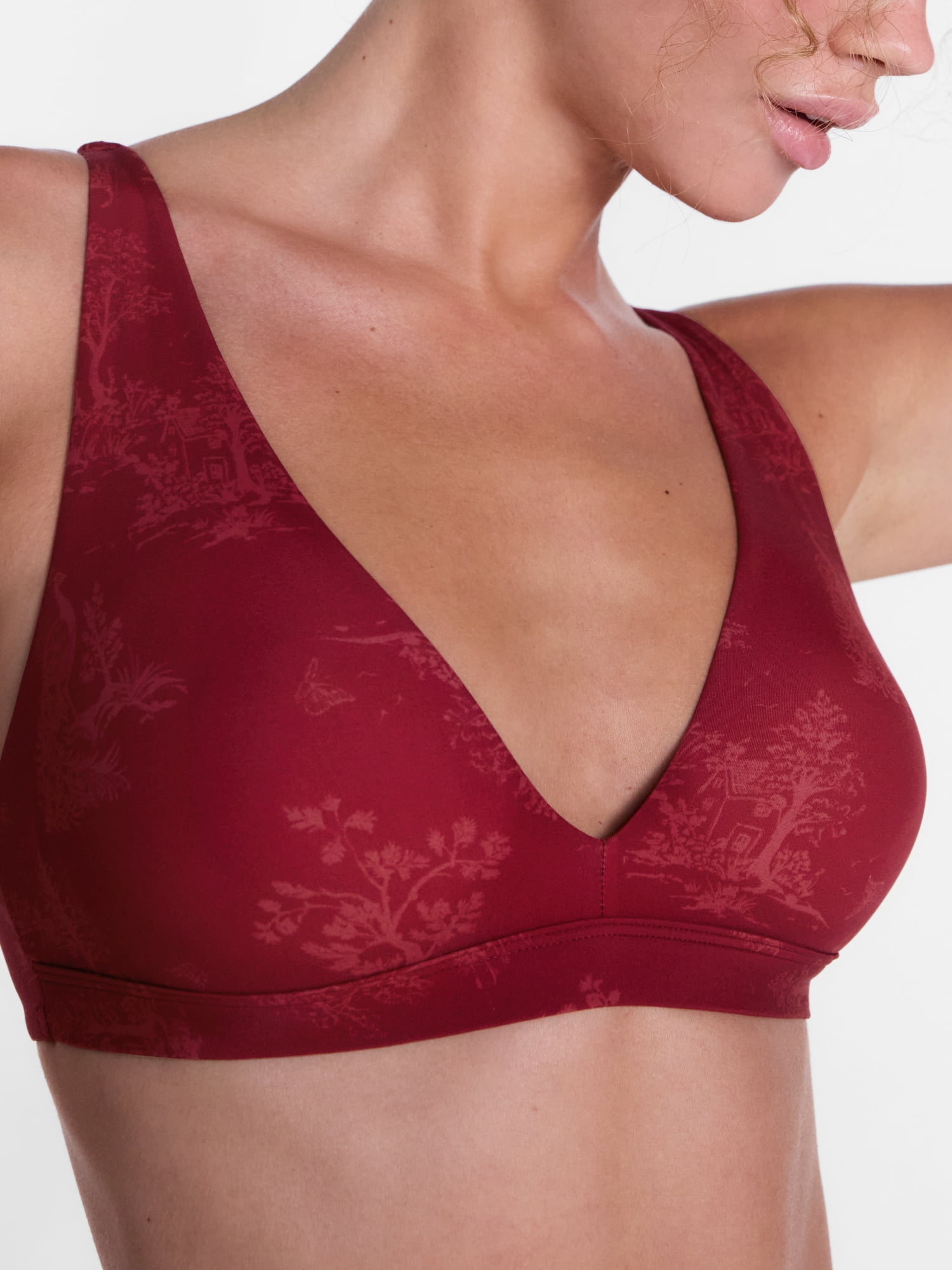 Joyspun Silky Mesh Deep V Bralette, Size S-XXXL