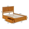thumbnail image 6 of HomeStock Mid-Century Marvel Solid Wood Platform Bed with Footboard & Storage Drawers in Light Toffee, 6 of 6