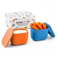 thumbnail image 1 of Contenedores OmieBox UP a prueba de fugas, 130 ml, paquete de 2 unidades, azul/naranja, 1 of 5