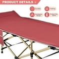 thumbnail image 2 of MOPHOTO Adults & Kids Folding Cot Camping Cot, Red Portable Military Bed for Camp Home Office 75"* 28", 2 of 7