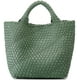 thumbnail image 1 of Bolso tejido para mujer, bolso de mano de cuero vegano, bolso grande de viaje de playa de verano y bolso de hombro retro hecho a mano, 1 of 5