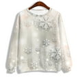 thumbnail image 5 of cllios Sweatshirt for Women Round Neck Snowflake Graphic Top Long Sleeve Cozy Shirt Holiday Pullover Sweatshirt, 5 of 5