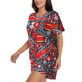 thumbnail image 2 of Bixox Women's Fire Sign Printed Pajama Set 2 Piece Lounge Set Top and Shorts Soft Pajamas, Shorts with Pockets, 2 of 7