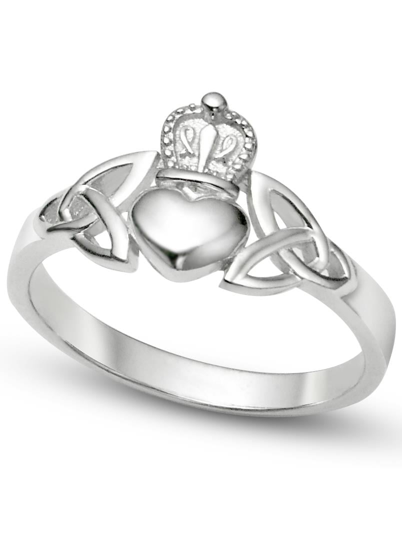 STERLING SILVER 925 LOVE CLADDAGH CELTIC RING SZ 8 