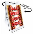 thumbnail image 2 of All Beef Hot Dogs (24" X 36") Standard A-Frame Signicade, Includes Decal Applied To Stand, 2 of 4