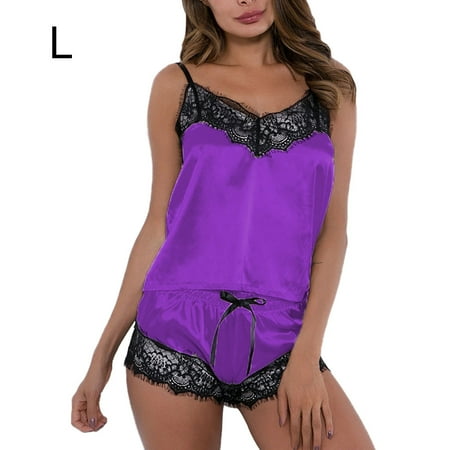 

ELENXS Pajama Set Lace Strap Sleepwear Suit Summer Nightwear Woman Shorts
