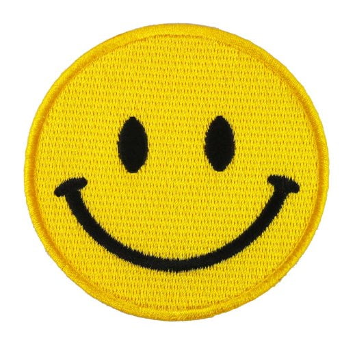 Happy Face World Emoji Embroidered Iron On Patch Happy Face World Emoji Embroidered Iron On Patch