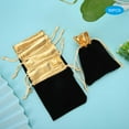 thumbnail image 4 of Harhinhe 50 bolsas de terciopelo de 9 x 12 cm, bolsa suave con cordón para gafas, regalos de joyería, color negro, 4 of 7