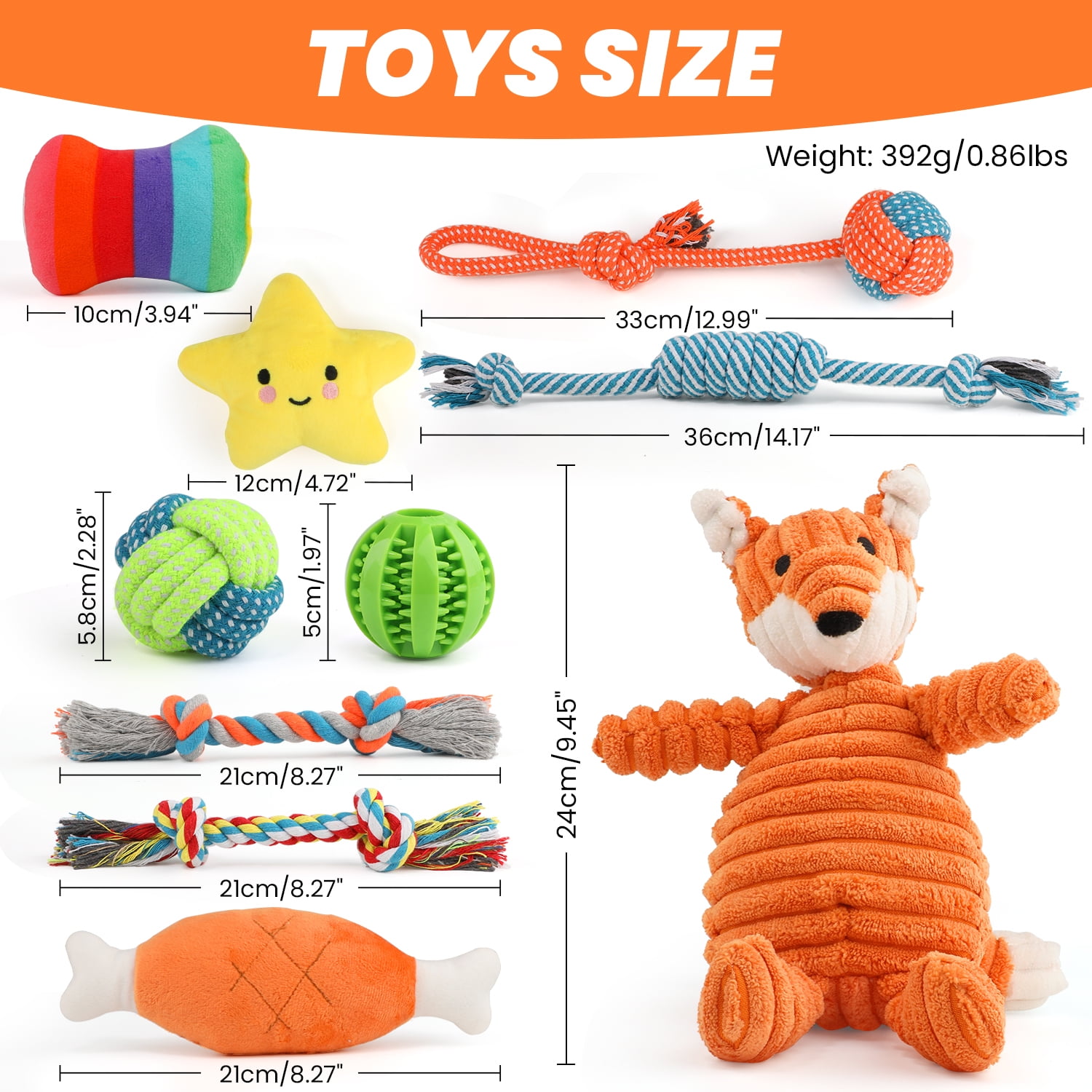 MASBRILL Dog Toys for Small Dogs ,10 Pack Puppy Chew Toys for Teething and Training with Plush Squeaky Toys, Treat Ball and Rope Toys to Keep Them Busy