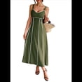thumbnail image 1 of Vestido A Rayas para Mujer, con Tirantes Finos, y , Fluido Verde L, 1 of 7