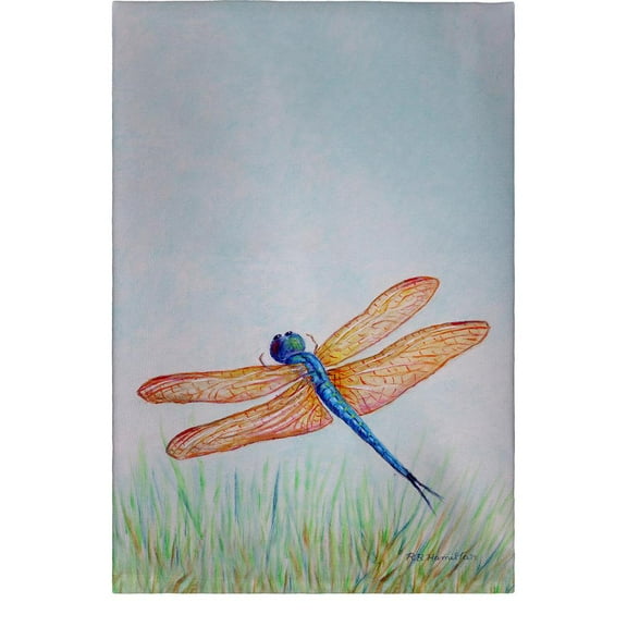 Betsy Drake Interiors Amber & Blue Dragonfly Guest Towel