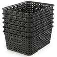 thumbnail image 1 of WYT Cesta organizadora de almacenamiento tejida, paquete de 6 cestas tejidas de plástico negro, 10,1 x 7,55 x 4,1, 1 of 5