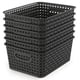 thumbnail image 1 of WYT Cesta organizadora de almacenamiento tejida, paquete de 6 cestas tejidas de plástico negro, 10,1 x 7,55 x 4,1, 1 of 5