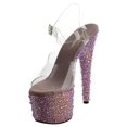 thumbnail image 4 of *7" Heel, 2 3/4" PF Ankle Strap Sandal w/Multi Sized RS - Clr/Lavender Multi RS, 7, 4 of 4
