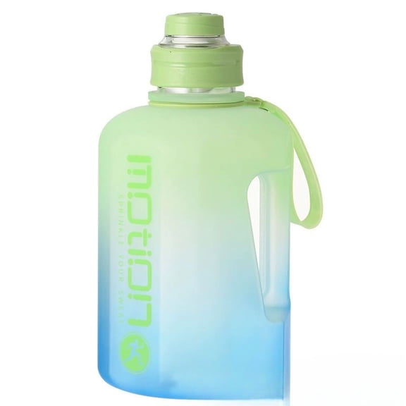 1.6L Sports Water Bottle with Straw, Gradient Plastic Large Capacity Bottle with Measurement Scale for Fitness and Outdoor Use