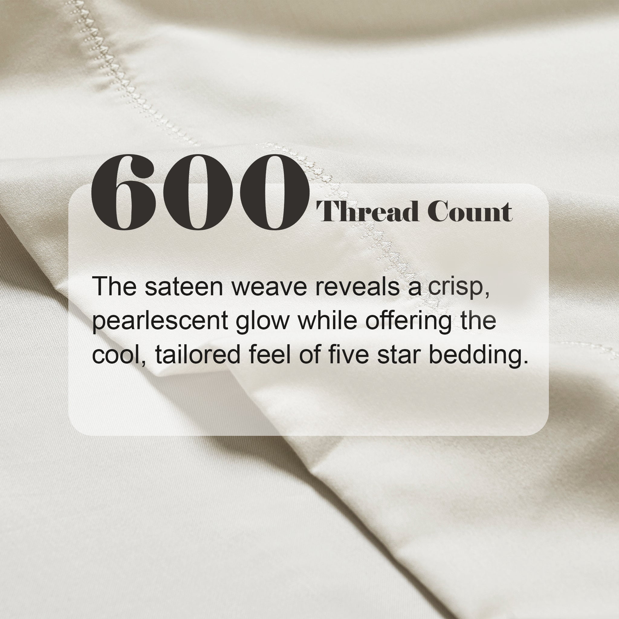 Superior Cotton Blend 600 Thread Count Embroidered Pillowcases , Set of 2, King Size, Ivory