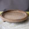 PEONAVET The Tray Round Decorative Tray Wood Bathroom Counter Organizer Farmhouses Kitchen Rustic Decor Wooden Riser For Soap Perfume Candle Sponge