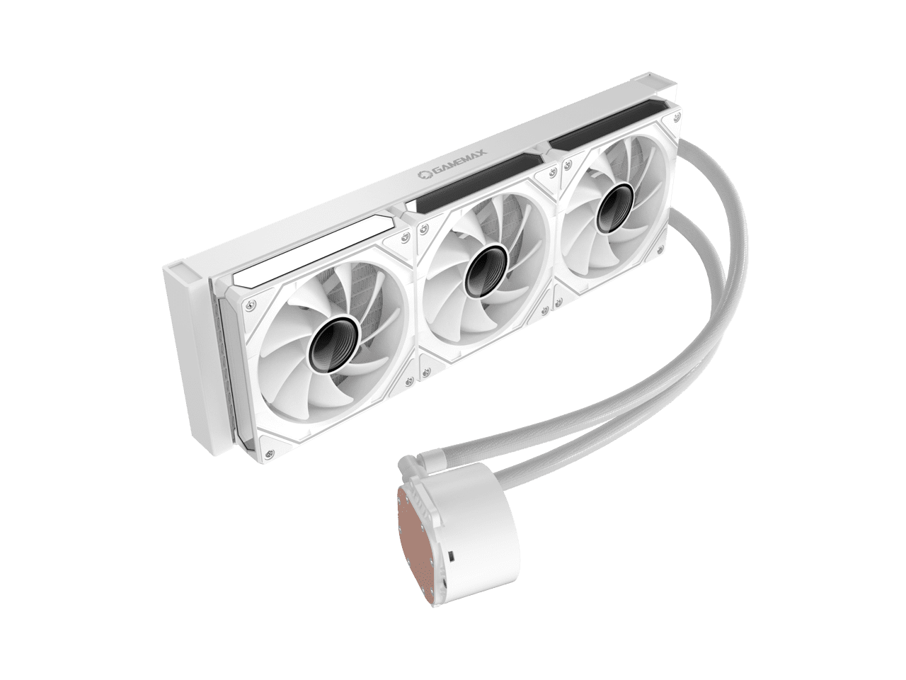 GAMEMAX 360 Digital WH, Liquid CPU Cooler 360mm Addressable ARGB Pump Fans 290W TDP AIO Water Cooler