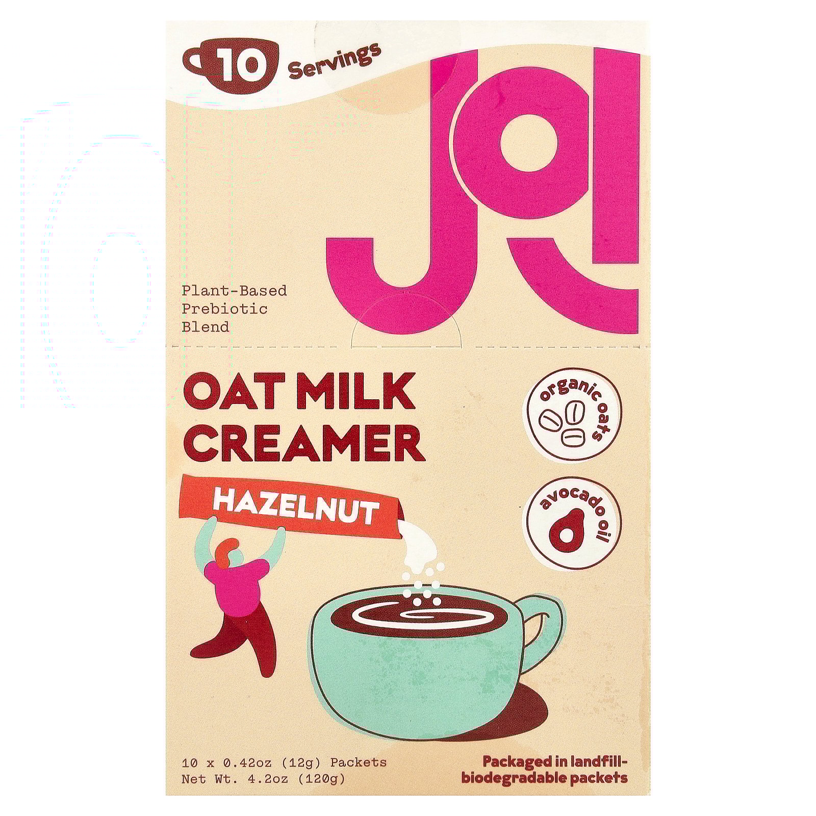 JOI Oat Milk Creamer, Hazelnut, 10 Packets, 0.42 oz (12 g) Each