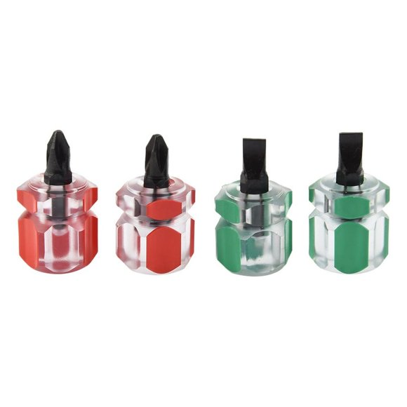 EASTIN 4 Pcs Small Stubby Flat Head /Cross-Head Screw Driver Screwdriver Repair Tools