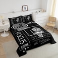 thumbnail image 3 of Basketball Comforter&nbsp;Set Twin Size Basketball Court Bedding Set,Black White Sports Themed Bed Comforter&nbsp;Sets Ball Gaming Quilt Bed Set Room Decor with 1 Pillowcase, 3 of 6