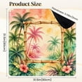 thumbnail image 2 of Mahjong Mat 31.5" x 31.5" Tropical Palm Tree Watercolor Bamboo Frame Pink Green Non-Slip Noise Reduction Mahjong Tiles Table Cover for Dominoes Poker Card Board and Tile Games, 2 of 6