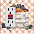 thumbnail image 1 of Metal Light Switch Wall Plate Outlet Cover (Vanilla Chocolate Peach Fruit Berry Cake - Single Rocker Single Toggle), 1 of 2
