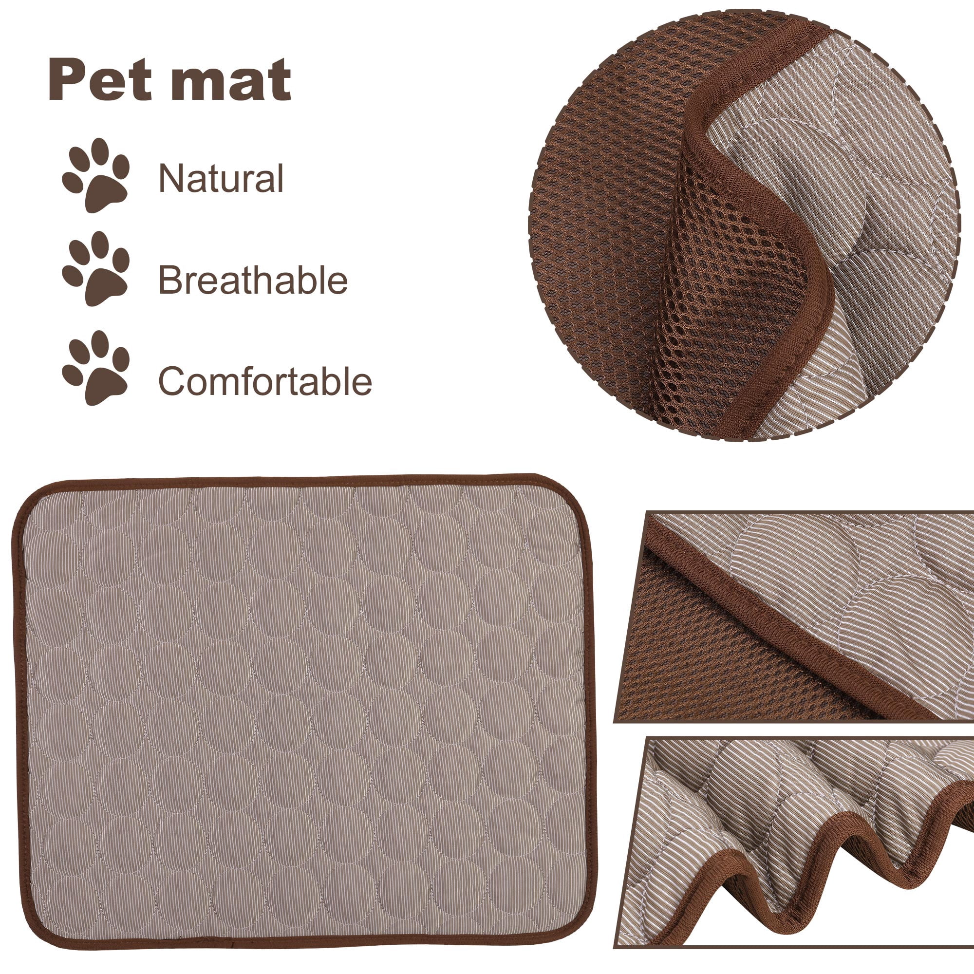 LELINTA Pets Cold Mat, Chilly Mat Pet Dog Cat Soft Summer Bed Fiber Mats Chilly Pad Cold Fabric Indoor Cushion Waterproof Pad Blue/Coffee (S/M/L/XL/2XL)