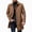Brown, variant on Men's Wool Blend Button Up Overcoat Lapel Collar Fall Winter Warm Mid Length Long Coat