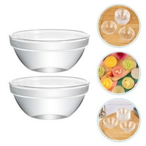 OUNONA 2pcs Transparent Glass Kitchen Prep Bowls Dessert Bowls Pudding Bowls