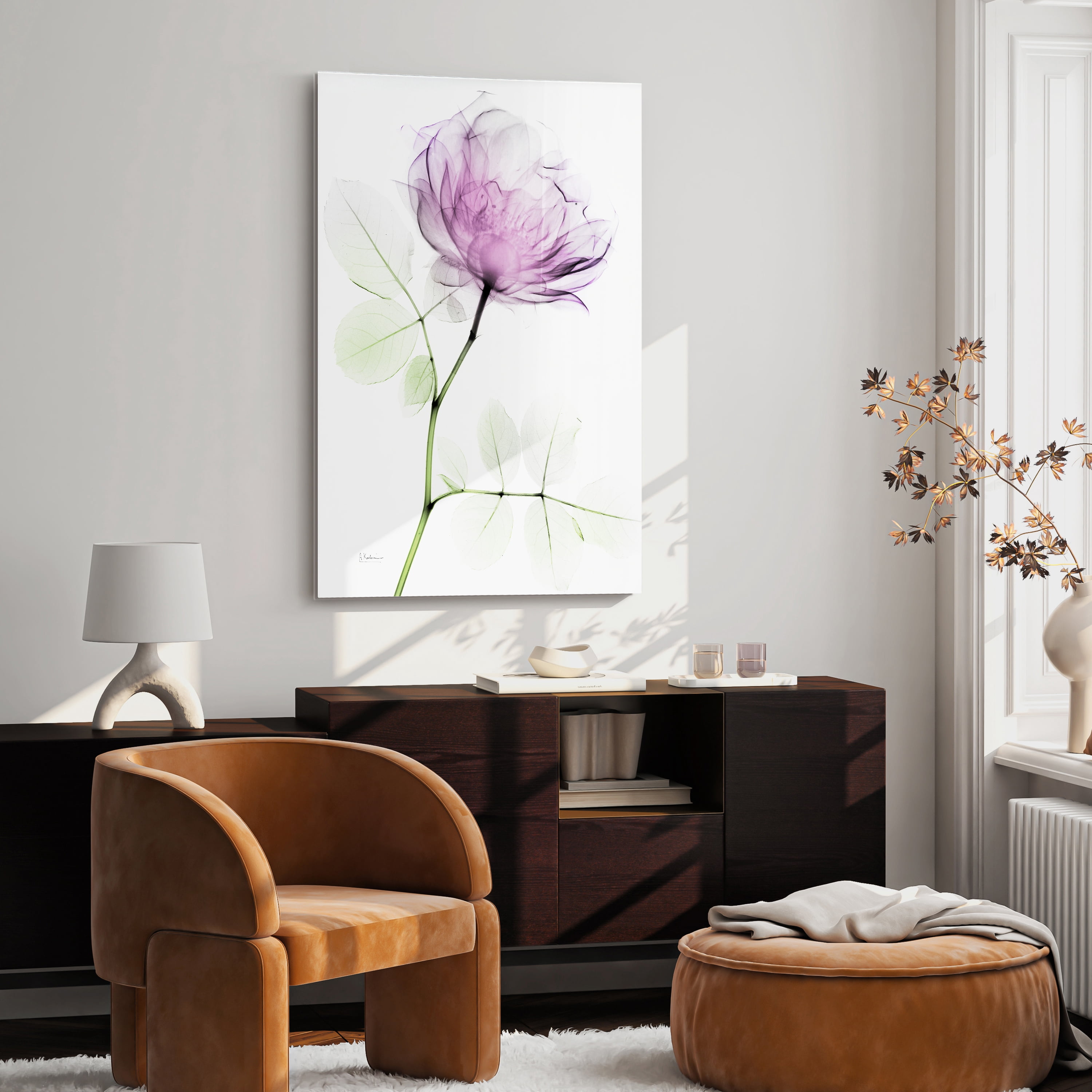 Rose Dynasty 1 Frameless Free Floating 32 in x 48 in Painting Art Prints, by Empire Art Direct
