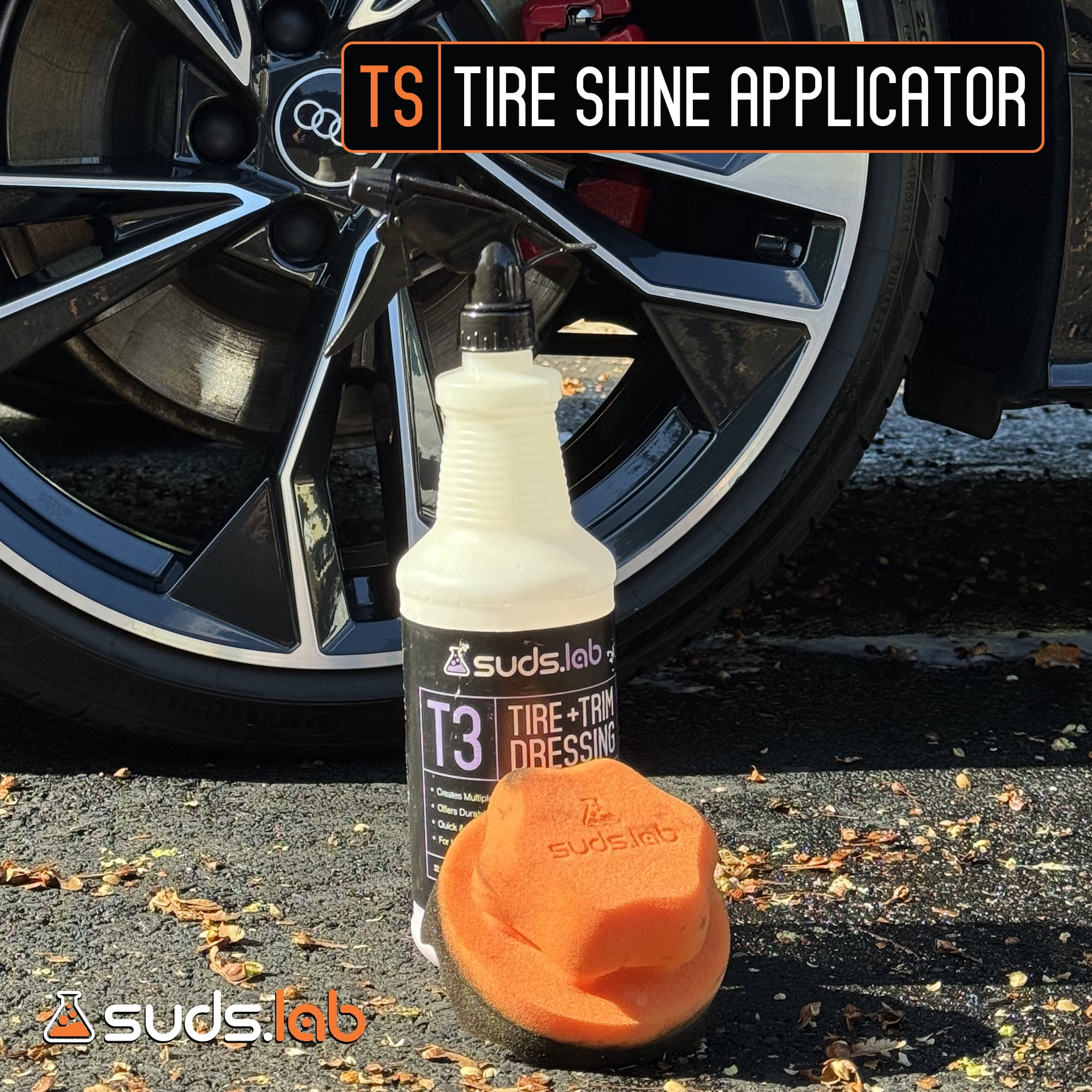 Suds Lab TS Tire Shine Applicator Pad - Reusable Foam Applicator for Tire Treatments - Use with Tire Gel, Tire Shine, Tire Wet, Tire Balm, and More!