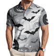 thumbnail image 2 of Men's Halloween Shirts Pumpkin Candy Print Henley Fashion T Shirt Spider Graphic Short Sleeve Spooky Vintage Tees M, 2 of 5