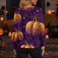 thumbnail image 6 of Halloween Cardigan for Women Cute Halloween Pumpkin Womens Sweaters Cardigan Button Knit Cropped Long Sleeve Fall Holiday Plus Size Tunic Sweater Orange 3XL, 6 of 6