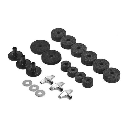 Pack of 21 PCS Drumset Kit Accessories Cymbal Stand Felts Hi-Hat Clutch Felts Hi Hat Cup Felts Cymbal Wing Nuts Cymbal Sleeves and Metal Gaskets Replacement (Best Cymbal Pack For The Money)