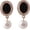 XHEJ256-Black, variant on Gold Plated Rhinestone Crystal Simulated Pearl Clip-on Drop Earrings